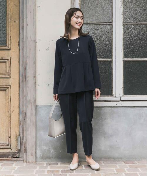 URBAN RESEARCH DOORS（アーバンリサーチドアーズ）の「ペプラムトップスセットアップ | セレモニー/オフィス/セットアップ/オケージョン/入卒式/お呼ばれ（セットアップ・レディース・ネイビー/ブラック・SMALL/MEDIUM）」の10枚目の写真