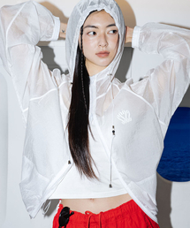 OROGEE（オロジー）の「CRINKLE ZIP UP HOODIE_WHITE（ナイロンジャケット）」