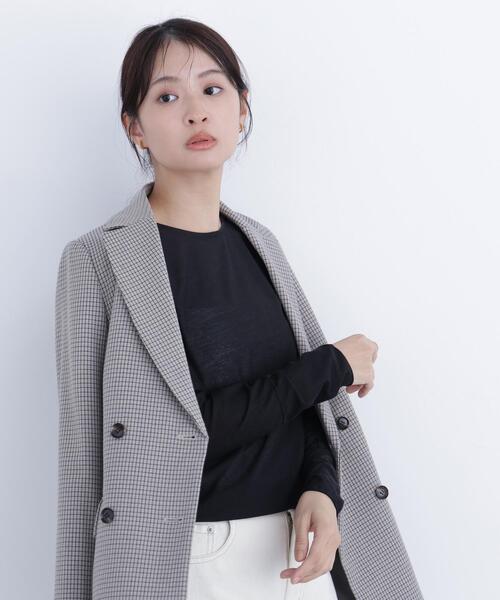 N.（N. Natural Beauty Basic）（エヌエヌナチュラルビューティーベーシック）の「シアーメロウカットソー（Tシャツ/カットソー・レディース・ブラック/オフホワイト/ブルー・ﾌﾘ-）」の8枚目の写真
