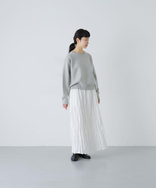 かぐれ（カグレ）の「コットンクリンクルスカート（スカート・レディース・オフホワイト/ブラック/グレー・FREE）」の4枚目の写真