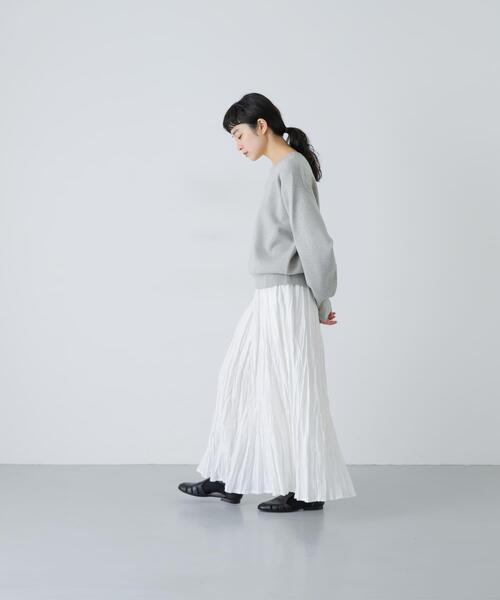 かぐれ（カグレ）の「コットンクリンクルスカート（スカート・レディース・オフホワイト/ブラック/グレー・FREE）」の5枚目の写真