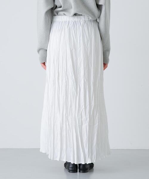 かぐれ（カグレ）の「コットンクリンクルスカート（スカート・レディース・オフホワイト/ブラック/グレー・FREE）」の8枚目の写真