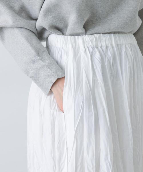 かぐれ（カグレ）の「コットンクリンクルスカート（スカート・レディース・オフホワイト/ブラック/グレー・FREE）」の9枚目の写真