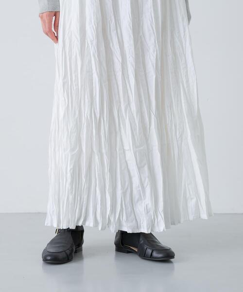かぐれ（カグレ）の「コットンクリンクルスカート（スカート・レディース・オフホワイト/ブラック/グレー・FREE）」の10枚目の写真