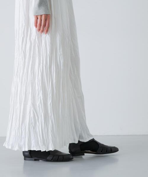 かぐれ（カグレ）の「コットンクリンクルスカート（スカート・レディース・オフホワイト/ブラック/グレー・FREE）」の11枚目の写真