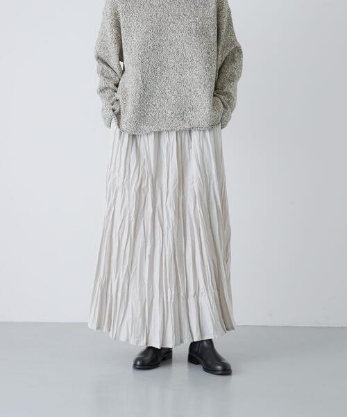 かぐれ（カグレ）の「コットンクリンクルスカート（スカート・レディース・オフホワイト/ブラック/グレー・FREE）」の14枚目の写真