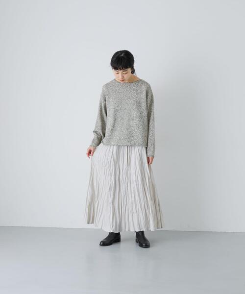 かぐれ（カグレ）の「コットンクリンクルスカート（スカート・レディース・オフホワイト/ブラック/グレー・FREE）」の18枚目の写真