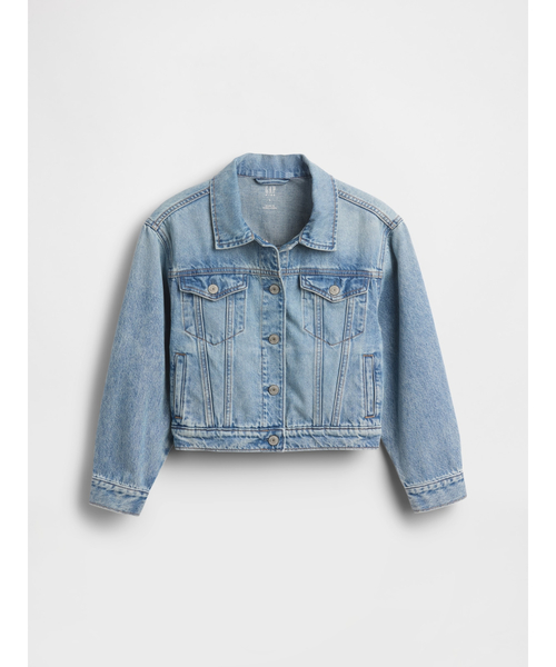 GAP（ギャップ）の「アイコンデニムジャケット (キッズ)（デニムジャケット・キッズ・ライトインディゴブルー・120cm/140cm/110cm/130cm/160cm/150cm）」の2枚目の写真