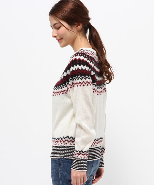 Heather（ヘザー）の「ノルディックガラニット2　711904（ニット/セーター・レディース・アイボリー/オレンジ/ネイビー・FREE）」の10枚目の写真