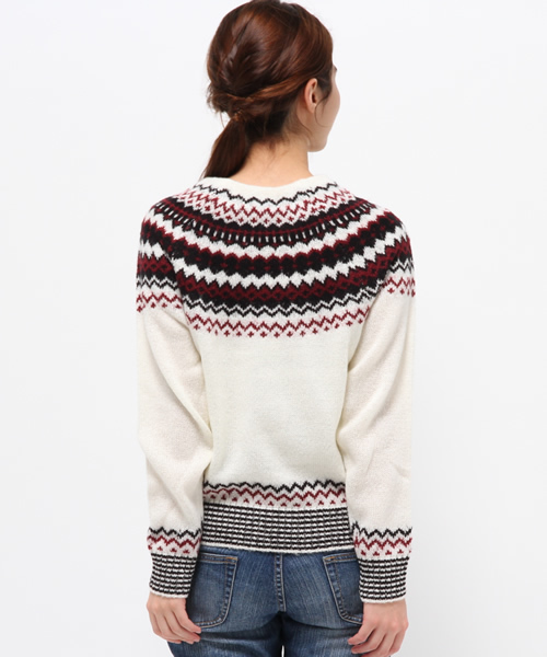 Heather（ヘザー）の「ノルディックガラニット2　711904（ニット/セーター・レディース・アイボリー/オレンジ/ネイビー・FREE）」の4枚目の写真