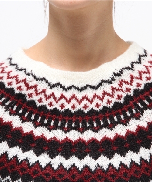 Heather（ヘザー）の「ノルディックガラニット2　711904（ニット/セーター・レディース・アイボリー/オレンジ/ネイビー・FREE）」の5枚目の写真