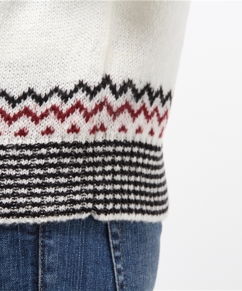 Heather（ヘザー）の「ノルディックガラニット2　711904（ニット/セーター・レディース・アイボリー/オレンジ/ネイビー・FREE）」の7枚目の写真