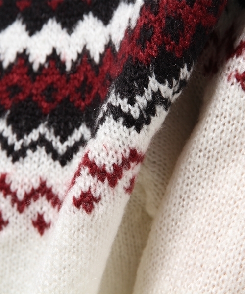 Heather（ヘザー）の「ノルディックガラニット2　711904（ニット/セーター・レディース・アイボリー/オレンジ/ネイビー・FREE）」の8枚目の写真