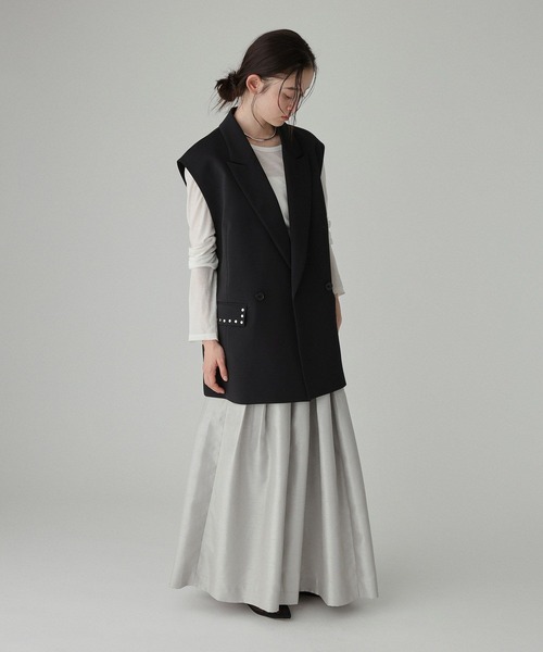 BABYLONE(バビロン)の「シャンタンスカート(スカート・レディース・シルバー・36inch/34inch)」の7枚目の写真