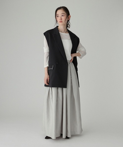 BABYLONE(バビロン)の「シャンタンスカート(スカート・レディース・シルバー・36inch/34inch)」の5枚目の写真