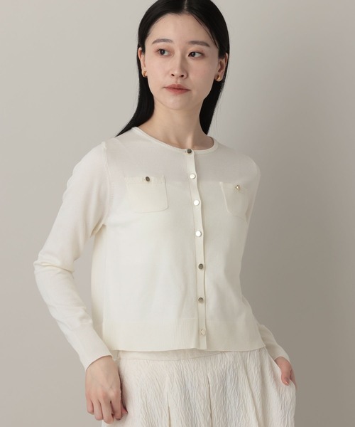 A part by（アパートバイ）の「HGポケットクルーカーディガン（カーディガン/ボレロ・レディース・イエロー系その他2/アイボリー/ネイビー・FREE）」の7枚目の写真