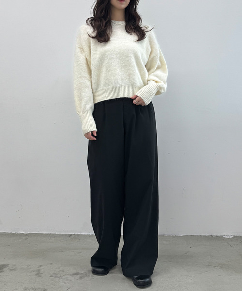 DAESE TOKYO（デセトウキョウ）の「『DAESE TOKYO/デセトウキョウ』モヘアクルーネックPO（ニット/セーター・レディース・オフホワイト/チャコールグレー・FREE）」の6枚目の写真