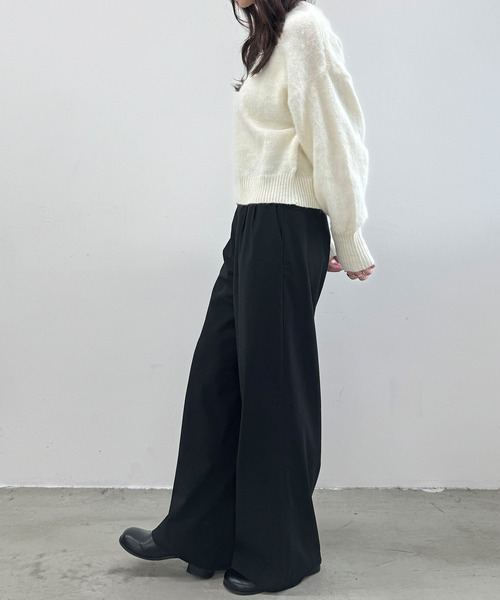 DAESE TOKYO（デセトウキョウ）の「『DAESE TOKYO/デセトウキョウ』モヘアクルーネックPO（ニット/セーター・レディース・オフホワイト/チャコールグレー・FREE）」の7枚目の写真