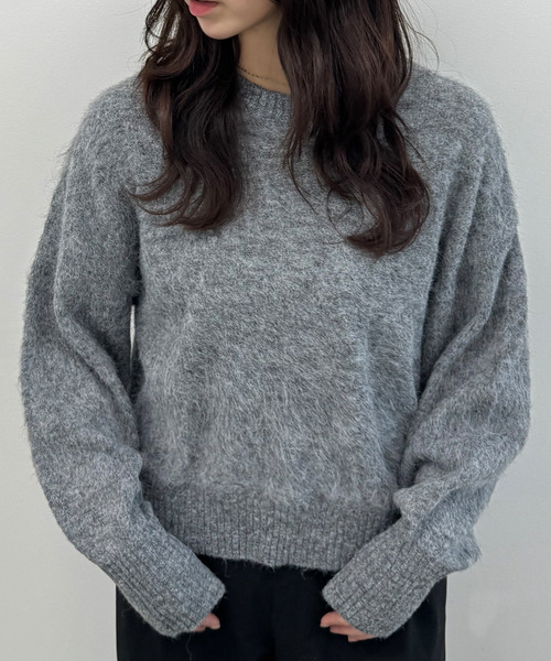 DAESE TOKYO（デセトウキョウ）の「『DAESE TOKYO/デセトウキョウ』モヘアクルーネックPO（ニット/セーター・レディース・オフホワイト/チャコールグレー・FREE）」の8枚目の写真
