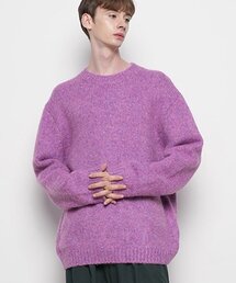THE-ABON（エイボン）の「マンデークラシックウールミックスラウンドニットパープル（ニット/セーター）」