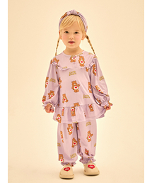 CAREBEARS（ケアベア）の「キュートなテンダーハートベアフリルピーチワームパジャマ（インナーウェア/肌着）」