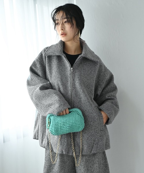 STYLE DELI(スタイルデリ)の「【BLK001】かぎ編みクラッチバッグ(クラッチバッグ・レディース・グリーン/ブラウン/ブラック・FREE)」の7枚目の写真