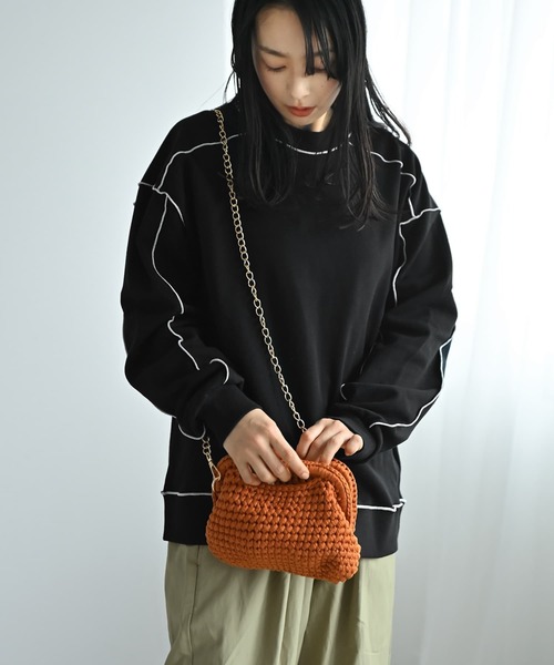 STYLE DELI(スタイルデリ)の「【BLK001】かぎ編みクラッチバッグ(クラッチバッグ・レディース・グリーン/ブラウン/ブラック・FREE)」の9枚目の写真