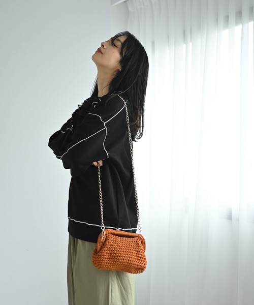STYLE DELI(スタイルデリ)の「【BLK001】かぎ編みクラッチバッグ(クラッチバッグ・レディース・グリーン/ブラウン/ブラック・FREE)」の11枚目の写真