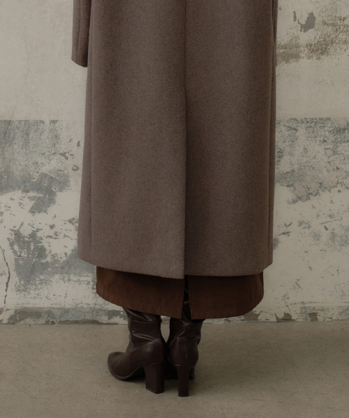 MUSINSA STANDARD WOMAN（ムシンサスタンダードウーマン）の「ウィメンズウールブレンドオーバーショルダーセミダブルマキシコート[トープ]（チェスターコート・レディース・その他・SMALL/MEDIUM/LARGE/X-SMALL）」の3枚目の写真