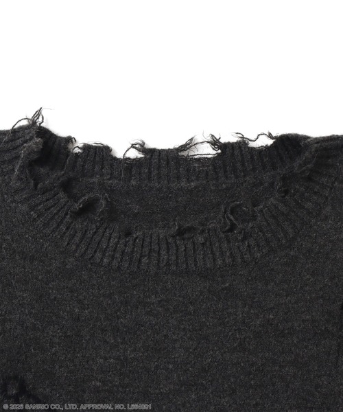 Kuromi（クロミ）の「atmos pink x KUROMI Knit Top / アトモスピンク クロミ ニット トップ 【SP】（ニット/セーター・レディース・ブラック・FREE）」の2枚目の写真