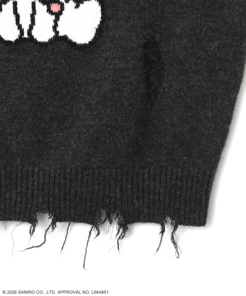 Kuromi（クロミ）の「atmos pink x KUROMI Knit Top / アトモスピンク クロミ ニット トップ 【SP】（ニット/セーター・レディース・ブラック・FREE）」の4枚目の写真