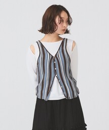 Ray BEAMS | マルチストライプ ニット キャミソール(キャミソール)