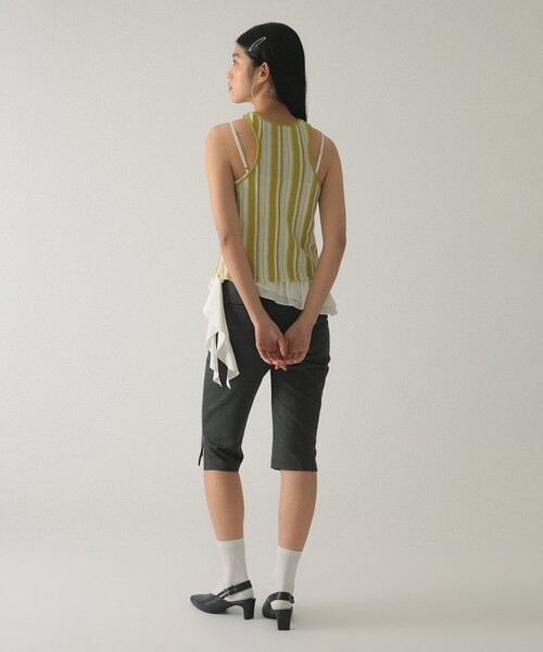 Ray BEAMS（レイビームス）の「マルチストライプ ニット キャミソール（キャミソール・レディース・ブルー/イエロー・ONE SIZE）」の5枚目の写真