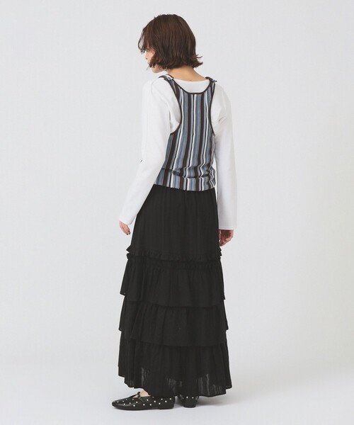 Ray BEAMS（レイビームス）の「マルチストライプ ニット キャミソール（キャミソール・レディース・ブルー/イエロー・ONE SIZE）」の9枚目の写真