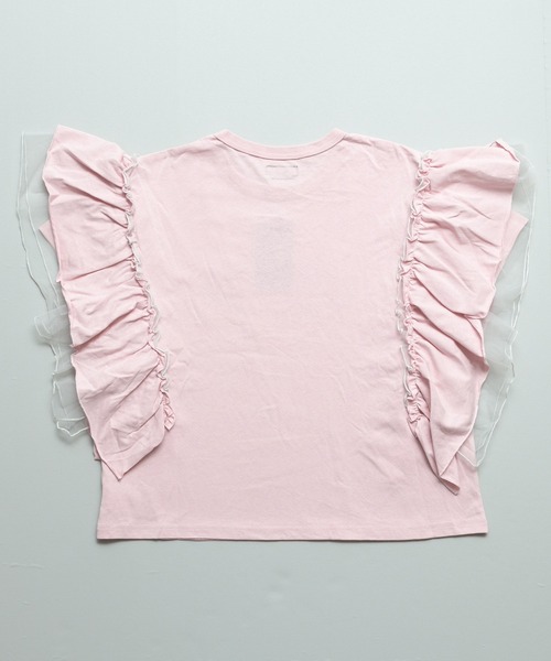 MARKEY'S（マーキーズ）の「チュールフリルカレッジTシャツ/おとな（Tシャツ/カットソー・レディース・チャコール/ライトピンク/モスグリーン/ホワイト系その他・160cm）」の21枚目の写真