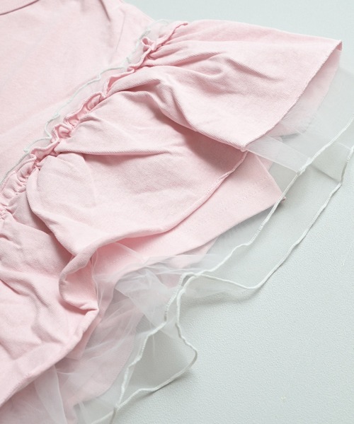 MARKEY'S（マーキーズ）の「チュールフリルカレッジTシャツ/おとな（Tシャツ/カットソー・レディース・チャコール/ライトピンク/モスグリーン/ホワイト系その他・160cm）」の16枚目の写真