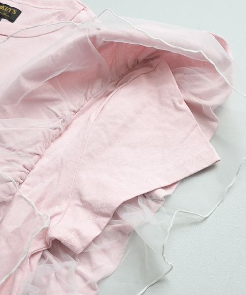 MARKEY'S（マーキーズ）の「チュールフリルカレッジTシャツ/おとな（Tシャツ/カットソー・レディース・チャコール/ライトピンク/モスグリーン/ホワイト系その他・160cm）」の17枚目の写真