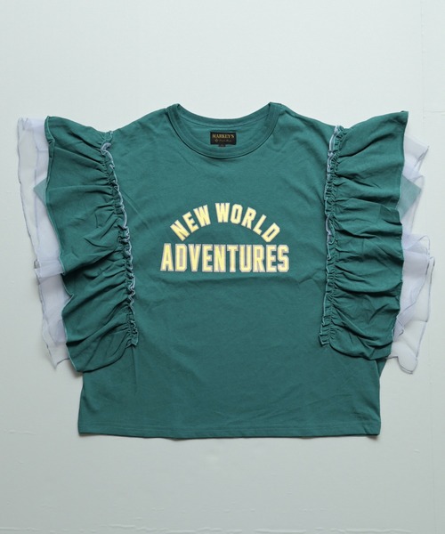 MARKEY'S（マーキーズ）の「チュールフリルカレッジTシャツ/おとな（Tシャツ/カットソー・レディース・チャコール/ライトピンク/モスグリーン/ホワイト系その他・160cm）」の11枚目の写真