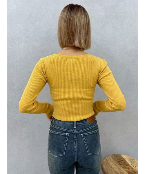 EVRIS（エヴリス）の「リボンデザインニットトップス（ニット/セーター・レディース・ブラック/グレー/イエロー・FREE）」の16枚目の写真