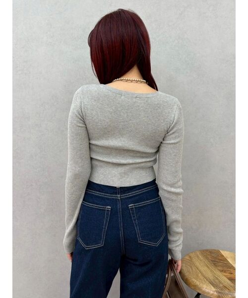 EVRIS（エヴリス）の「リボンデザインニットトップス（ニット/セーター・レディース・ブラック/グレー/イエロー・FREE）」の22枚目の写真