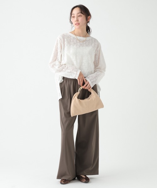 Elura（エルーラ）の「ボートネックレースプルオーバー/655727（Tシャツ/カットソー・レディース・ブラック/ホワイト・FREE）」の6枚目の写真