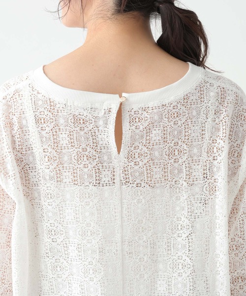 Elura（エルーラ）の「ボートネックレースプルオーバー/655727（Tシャツ/カットソー・レディース・ブラック/ホワイト・FREE）」の13枚目の写真