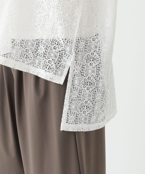 Elura（エルーラ）の「ボートネックレースプルオーバー/655727（Tシャツ/カットソー・レディース・ブラック/ホワイト・FREE）」の15枚目の写真