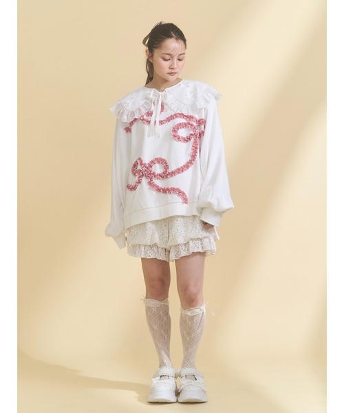 merry jenny（メリージェニー）の「remakish big collar（付け襟・レディース・ラベンダー/ピンク/オフホワイト・FREE）」の5枚目の写真