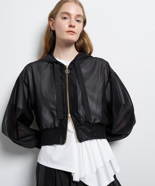 LANVIN en Bleu(ランバンオンブルー)の「サテンラッセルフーディー(シャツ/ブラウス・レディース・オフホワイト/ブラック/ブラウン・38)」の22枚目の写真
