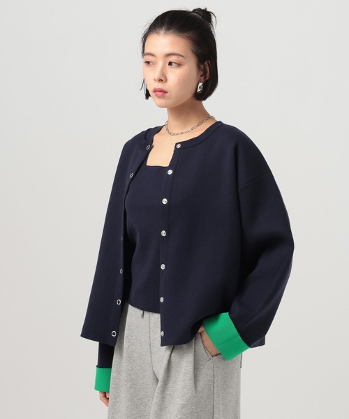 BAYFLOW（ベイフロー）の「[ニットタンク付き]2Pセットハイゲージニットカーディガン（カーディガン/ボレロ・レディース・グレー/オフホワイト/ネイビー・FREE）」の10枚目の写真