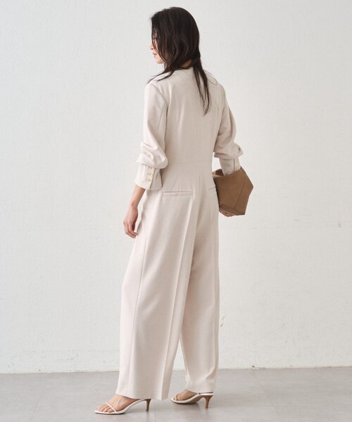 LOUNGEDRESS（ラウンジドレス）の「【Atelier N5/アトリエヌメロサンク】ノーカラーオールインワン（つなぎ/オールインワン・レディース・ライトベージュ/ネイビー・FREE）」の11枚目の写真