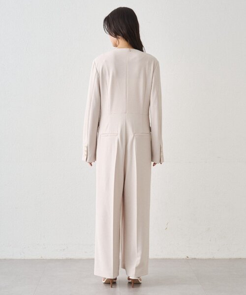 LOUNGEDRESS（ラウンジドレス）の「【Atelier N5/アトリエヌメロサンク】ノーカラーオールインワン（つなぎ/オールインワン・レディース・ライトベージュ/ネイビー・FREE）」の14枚目の写真