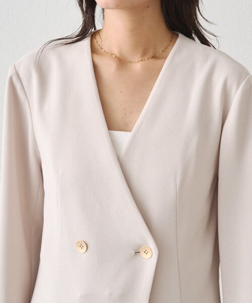 LOUNGEDRESS（ラウンジドレス）の「【Atelier N5/アトリエヌメロサンク】ノーカラーオールインワン（つなぎ/オールインワン・レディース・ライトベージュ/ネイビー・FREE）」の15枚目の写真