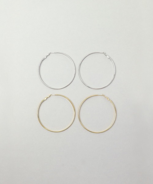 ieLS(イエルズ)の「金属アレルギー対応「ieLS」ステンレス ステートメントフープピアス(ピアス(両耳用)・レディース・シルバー/ゴールド・ONE SIZE)」の1枚目の写真
